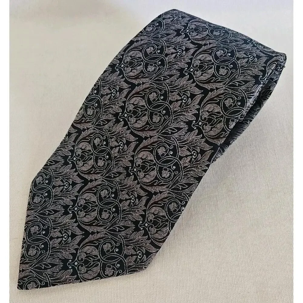 Ermenegildo Zegna‎ Men's Tie Paisley Dark Blue Navy 100% Silk Made in Italy